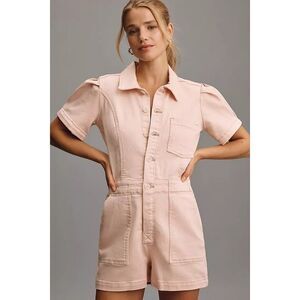 NWT Anthropologie Pilcro The Kit Utility Denim Short Sleeve Romper Playsuit 2